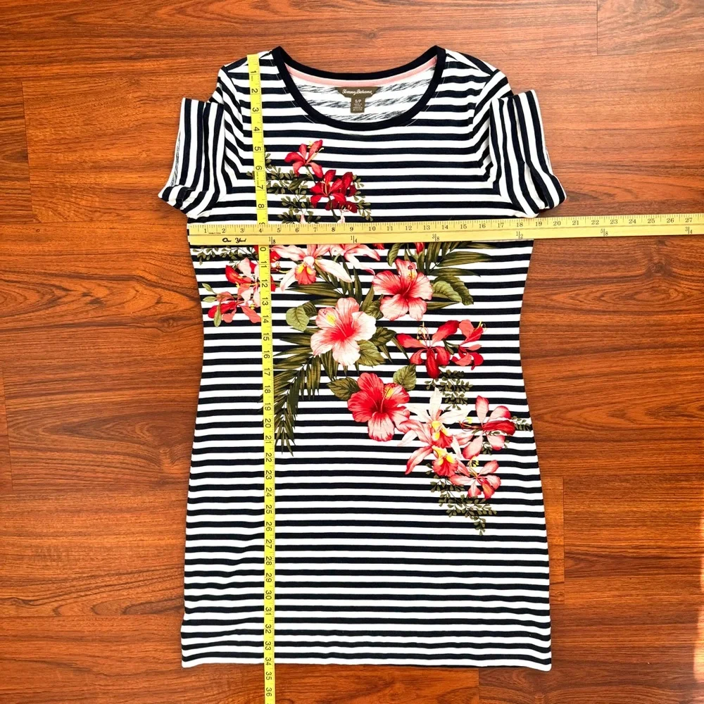 π Tommy Bahama Navy & White Striped Floral Dress - Picture 9 of 10